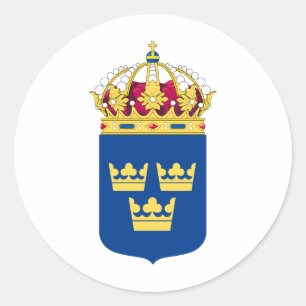Sweden Coat of Arms Classic Round Sticker