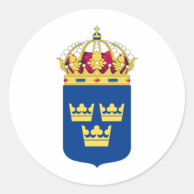 Sweden Coat of Arms Classic Round Sticker (Front)