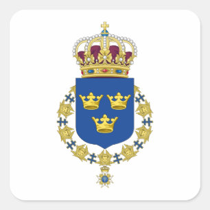 Sweden Coat of Arms Square Sticker