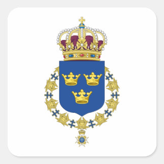 Sweden Coat of Arms Square Sticker