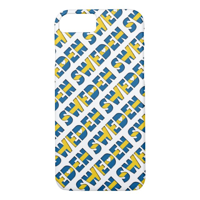 Sweden Country Flag Colours Typography Pattern Case-Mate iPhone Case (Back)