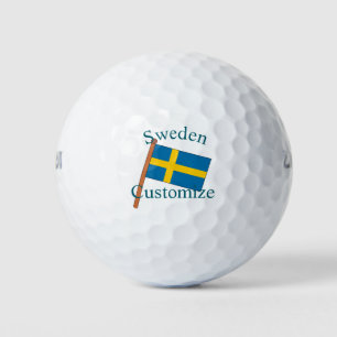 Sweden Country Flag Thunder_Cove Golf Balls