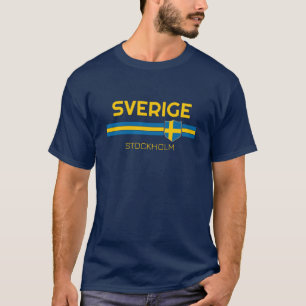 Sweden Custom City Patriotic Flag Football T-Shirt