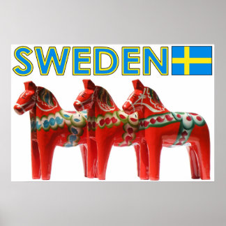 Sweden Dala Horse Poster