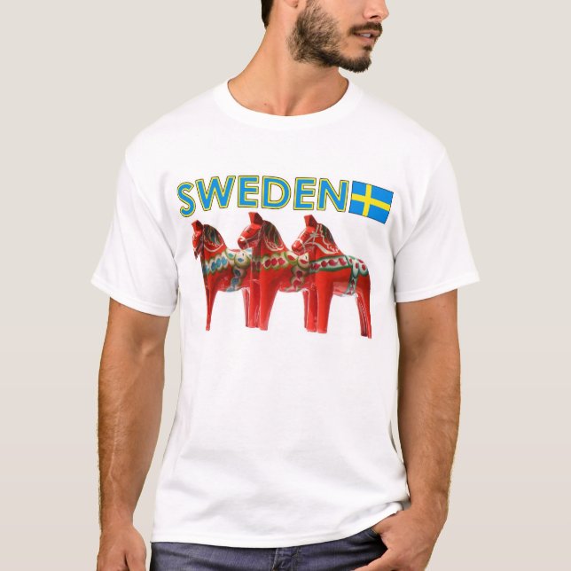 Sweden Dala Horse T-Shirt (Front)