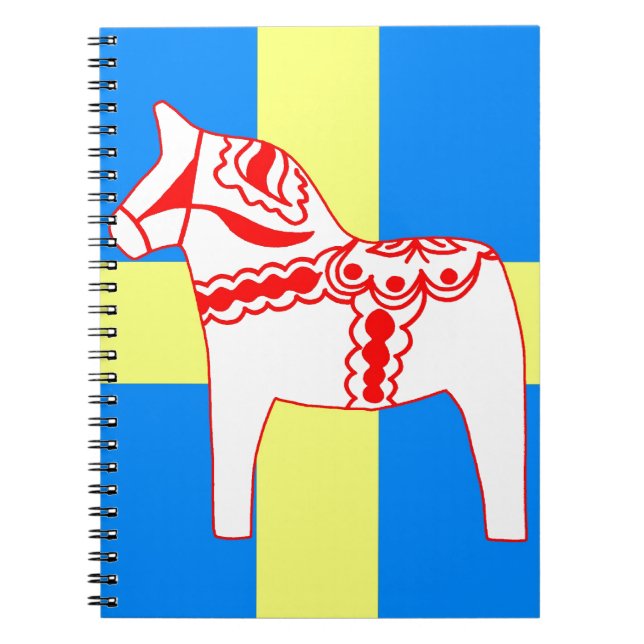 Sweden Dala Horse White Notebook (Front)