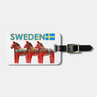 Sweden Dala Horses Luggage Tag