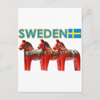 Sweden Dala Horses Postcard