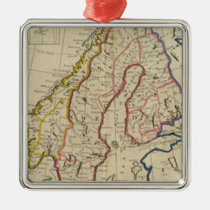 Sweden, Denmark, Norway and Finland 2 Metal Tree Decoration