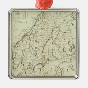 Sweden, Denmark, Norway, and Finland Metal Tree Decoration