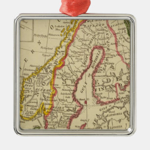 Sweden, Denmark, Norway, Finland, Iceland Metal Tree Decoration