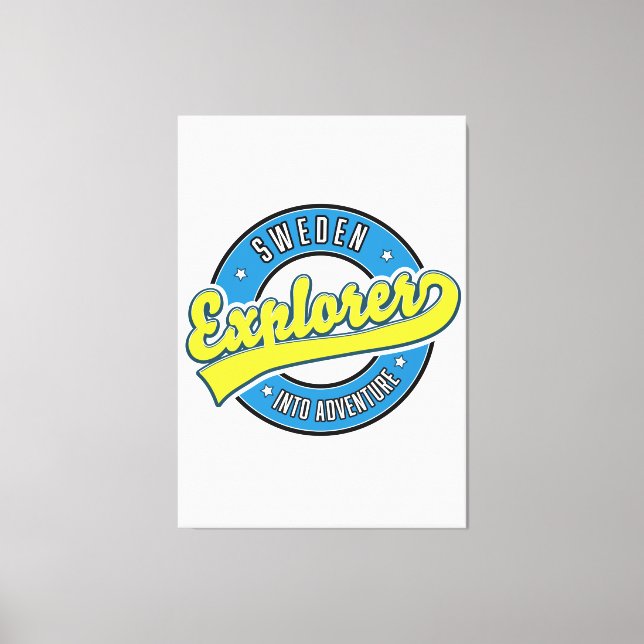Sweden Explorer into Adventure logo. Canvas Print (Front)