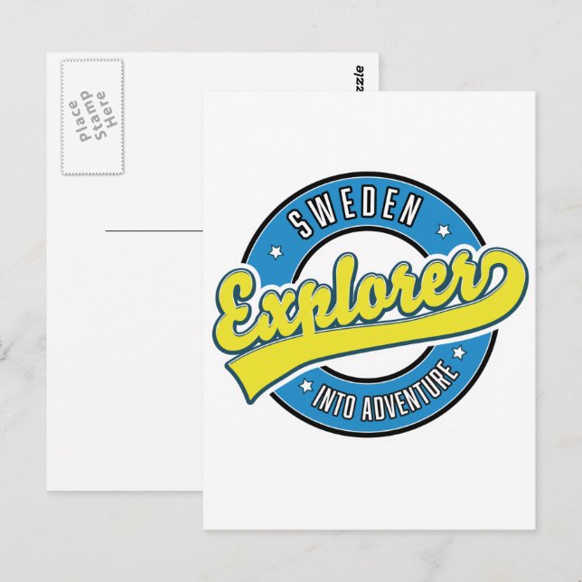 Sweden Explorer into Adventure logo. Postcard (Front/Back)