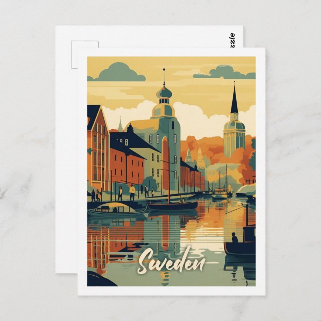 Sweden Famous Vintage Travel Place Postcard (Front/Back)