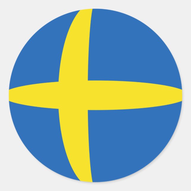 Sweden Fisheye Flag Sticker (Front)