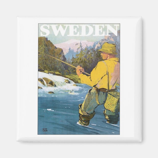 Sweden Fishing Magnet (Front)