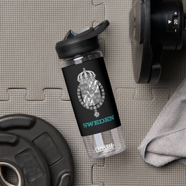 Sweden Fitness & Swedish coat of arms / flag Water Bottle (Gym)