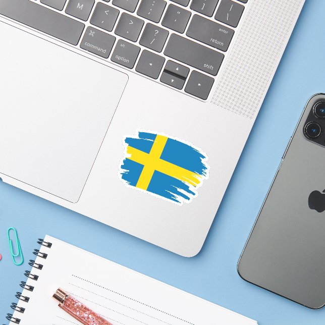 Sweden Flag  (Laptop w/ iPhone)