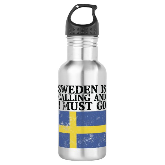 Sweden Flag 710 Ml Water Bottle (Front)