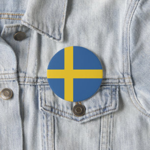 Sweden flag 7.5 cm round badge