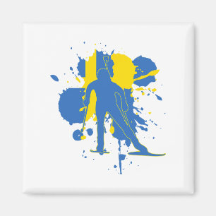 Sweden Flag Biathlonist - Swedish Biathlon 1  Magnet
