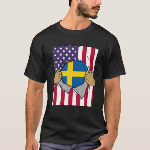Sweden Flag Blood Inside Me Home Pride Swedish Ame T-Shirt