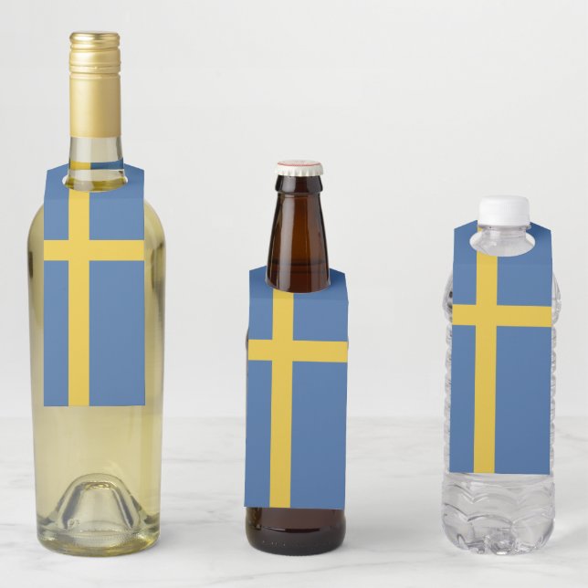 Sweden flag bottle tag (In Situ)