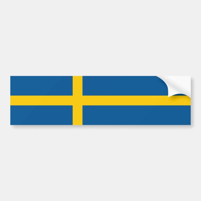 Sweden Flag Bumper Sticker (Front)