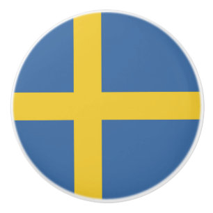 Sweden flag ceramic knob