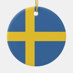 Sweden flag ceramic tree decoration