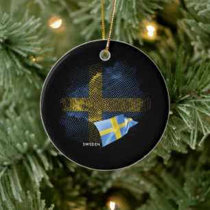 Sweden flag ceramic tree decoration