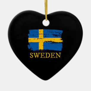 Sweden Flag Ceramic Tree Decoration