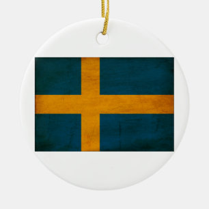 Sweden Flag Ceramic Tree Decoration