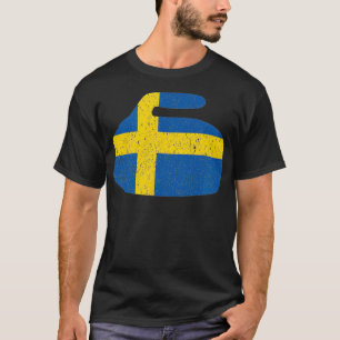 Sweden Flag Curling Rock Swedish Curling T-Shirt