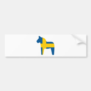 Sweden Flag Dala Horse Bumper Sticker