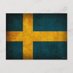 Sweden Flag Distressed Postcards