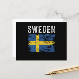 Sweden Flag Distressed - Swedish Flag Postcard