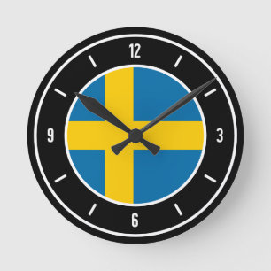 Sweden Flag Elegant Round Clock