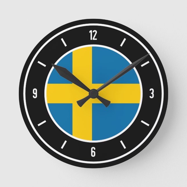 Sweden Flag Elegant Round Clock (Front)