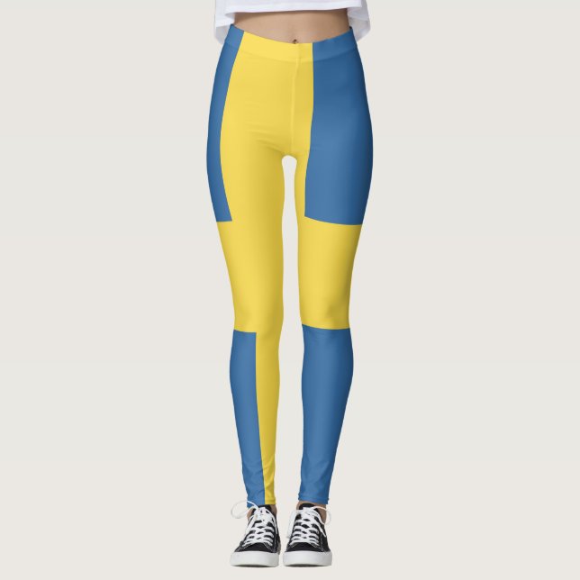 Sweden Flag Emblem Leggings (Front)