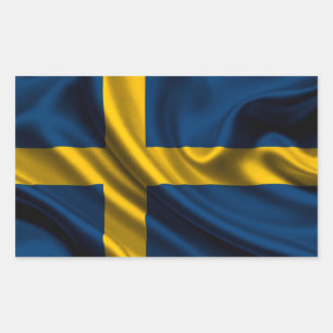 Sweden Flag Fabric Rectangular Sticker