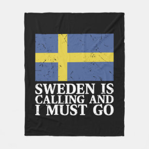 Sweden Flag Fleece Blanket