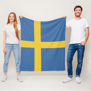 Sweden flag fleece blanket