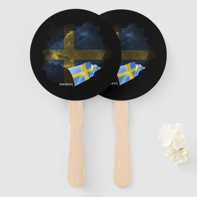 Sweden flag hand fan (Front and Back)
