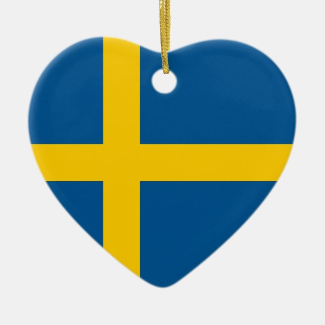 Sweden Flag Heart Ornament (Front)