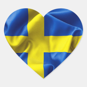 Sweden Flag Heart Sticker