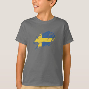 Sweden Flag Inside Me,Sverige inside Claw Mark T-Shirt