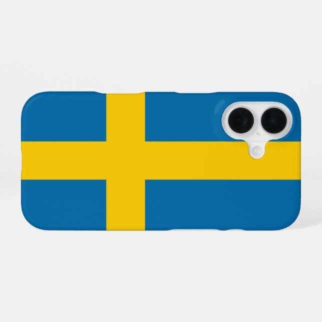 Sweden Flag iPhone 16 Case (Back Horizontal)