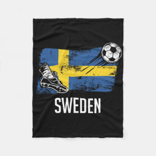 Sweden Flag Jersey Swedish Soccer Team Swedish Fleece Blanket
