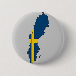 Sweden flag map 6 cm round badge